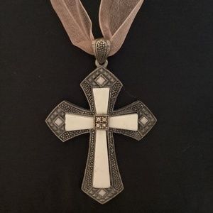 Necklace with Cross, Vintage French Jewelry